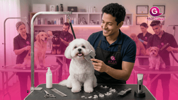 Estudiantes en clases de peluquería canina en Bogotá